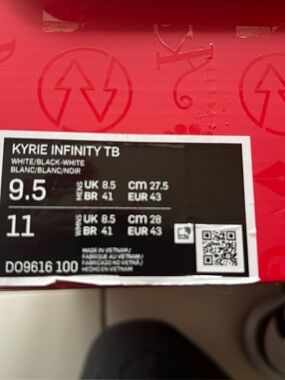 Nike Kyrie Infinity TB Box Label - White/Black